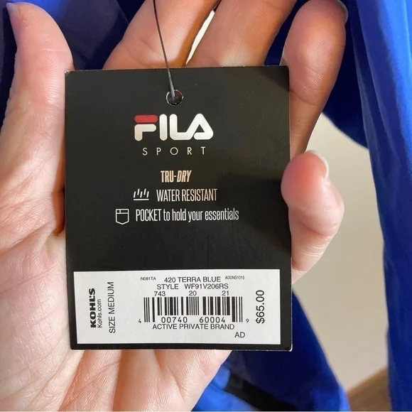NWT Fila Lightweight windbreaker Jacket blue size M - Picture 12 of 13